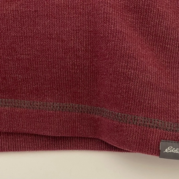 Eddie Bauer Mens Collared 1/4 Front Zip Long Sleeve Maroon Thermal Size Large - Picture 7 of 13